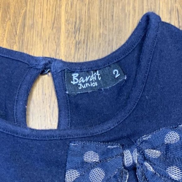 BARDOT JUNIOR Girls Tulle Dress 2 2T Toddler Girl Polka Dots Tulle Black Brown - Picture 7 of 7